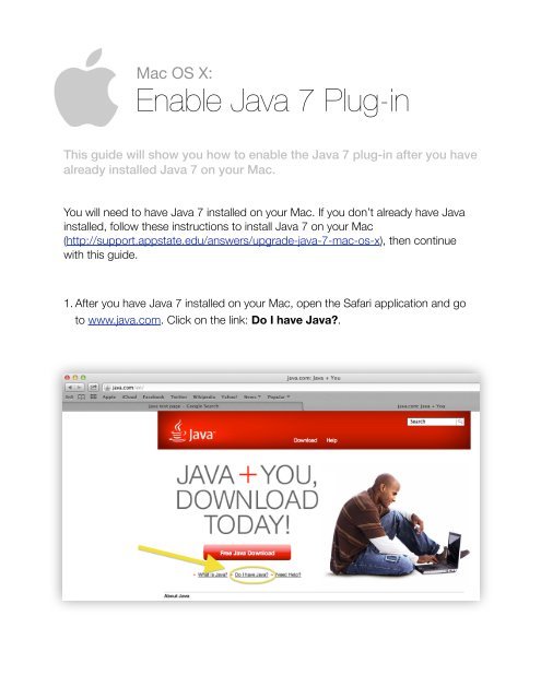 Mac download for java 7